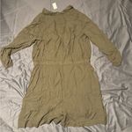 Maurice's Green Long Sleeve Jumpsuit with Notched Collar Photo 2