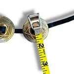 Vintage western Gold and brown vinyl conch tie belt/hat band Photo 3