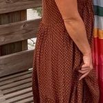 Auguste August The Label Brown & Pink Polka Dot Maxi Dress Photo 0