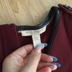 Burberry  Brit Cranberry Wool Dress Lambskin Trim Epaulets Photo 1