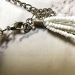 White abalone seed bead pendant necklace Photo 3