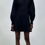 Madewell $138 Seamed Long-Sleeve Mini Shirtdress in Poplin Black Size 8 NV025 Photo 2