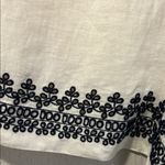 J.Crew Cream with Navy embroidery linen high waisted shorts size 2 Photo 5