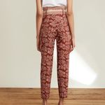 Veronica Beard Clerence Belted High-Rise Pants Rust Multi Size 4 Photo 2