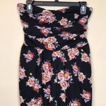 Band of Gypsies Women’s Floral Ruched Tube Defined Waist Wide Leg Jumpsuit Photo 1