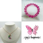 Spring theme Necklace and Bracelet Duo Pink Photo 1
