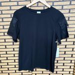 Joie  Black‎ Tee With Buckle Sleeve Detail Size Small Photo 0