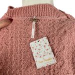 Free People New Villa Cable Pullover Sweater in Pink Bubble Bath Size XL Barbie Photo 13