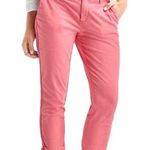 Gap New Girlfriend Twill Stripe Chino Pants Pink Straight Leg Relaxed Fit Size 2 Photo 0
