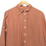 Trenery Women Tunic Linen Button Top‎ S Peach Minimalist Quiet Luxury Coastal Orange Photo 2