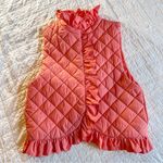 Clare V. Coral Pink Quilted Puffer Vest M/L Ruffle Size M Photo 0
