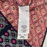 Juicy Couture Geo Knit Dress Front Slits Short Sleeve Mini Navy Pink Size Medium Photo 14