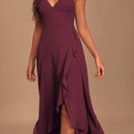 Lulus Lace-Up High-Low Maxi Dress Photo 0