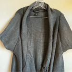Lane Bryant Thick Knit Gray Short Sleeve Tassel Sweater Cardigan Photo 1