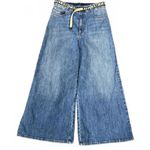 Stella McCartney  Wide Leg Denim Jeans with Logo Belt, Size 26 Photo 0