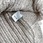 EXPRESS  | Y2K Extreme Circle Hem Cowl Neck Ribbed Knit Cozy Sweater, Blush Beige Photo 5