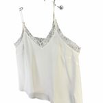 Halogen Lace Trim Cami Top Womens L White Lace Trim Feminine Flirty Coquette Photo 1