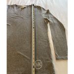 Michael Kors Gray V Neck Top Shirt Women's Large Rhinestone Logo Long Sleeve Photo 2