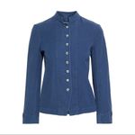 Nili Lotan French Army Appliquéd Cotton Linen Blend Twill Jacket Size‎ XS Blue Photo 4