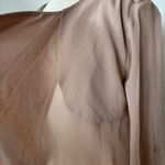 Bebe Solid Beige Chiffon Open Front Cardigan Photo 7