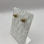 Gold Finish Diamond Detail Polar Bear Stud Earrings Photo 2