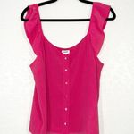 J.Crew NWT Pink Button Up Ruffle Sleeve Tank Top Size 10 Photo 0