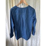 J. Jill Denim 100% Cotton Chambray Diamond Print V Photo 3