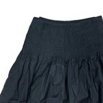 Madewell NWT Women's XS Black Smocked Waist A-Line Midi Skirt Summer Photo 4