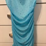 Lucy in the Sky Blue Ruched Sequin Mini Dress Photo 4