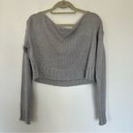 Missguided  Brushed Off The Shoulder Jumper Sweater in Gray Photo 2