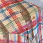 Free People (We the Free) Button Down Shirt Lightweight Plaid-Medium Photo 4