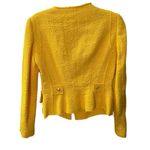 ZARA  Yellow Textured  Boucle Frill Jacket Photo 4