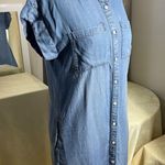 Velvet Heart denim Buttoned Mini Dress with Cuffed Sleeves Photo 11