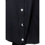 Hot Topic  Shirt Women M Black Psychic Reader Tie Front Button Goth Witch Moon Photo 4