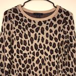 Ann Taylor Women’s Cheetah Print Wool Blend Knit Crew Neck Long Sleeve Sweater Photo 1