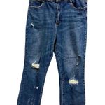 Risen Frayed Kick Flare Distressed Denim High Rise Blue Jeans Raw Hem Womens 32 Photo 6