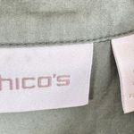 Chico's 100% Cotton Sage Green Gold Sequin Full Zip Military Utility Vest Size L Photo 5