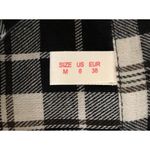 Romwe NWT  Women’s Black & White Plaid Long Sleeve Blouse ~ Size Medium Photo 4