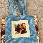 Vintage 1970s terry cloth handmade bag Blue Photo 0