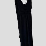 Pretty Little Thing NWT Black Backless Satin Culotte Jumpsuit Romper Plunge v-Neck Photo 4