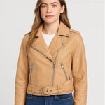 Levi's Levi’s Faux Leather Moto Jacket Tan Camel Size Small | NWT Photo 0