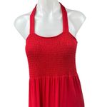 Ann Taylor LOFT Red Sleeveless Smocked Tiered Square Cami Tank Maxi Dress Size M Photo 2