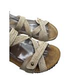 Taos Womens Sandals Wedge Cork Strappy Braided Tan Leather Buckle Closure Size 6.5 Photo 4
