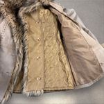 Linea Donatella VTG Y2K Suede Leather Coat Fur Trim Penny Lane Shaggy Boho Mob Wife Sz S Photo 4