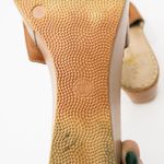 Vintage 90s Mariella Brown Leather Flower Wedge Sandals Size 9 Photo 9