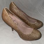 It's Ok Glitter Stiletto 5” High Heels Womens SZ 7.5 M Gold Platform Pumps Prom Photo 0