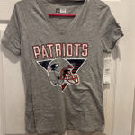 NFL Team Apparel Grey V Neck T Shirt Womens Size Small New England Patriots‎ NWT Gray Photo 0