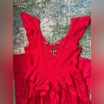 Vintage Cinema Etoile red lace sequin maxi nightgown, size small Photo 1
