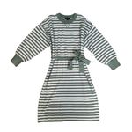 Ann Taylor NWT Striped Belted Sweater Midi Dress Seafoam/White XXL Long Sleeve Photo 1
