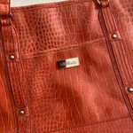 Nine & Co. Nine West Orange Croc-Embossed Tote Bag Photo 2